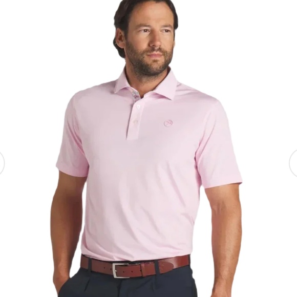 NWT PUMA X AP FLORAL TRIM GOLF POLO - Pink Large - Picture 5 of 7